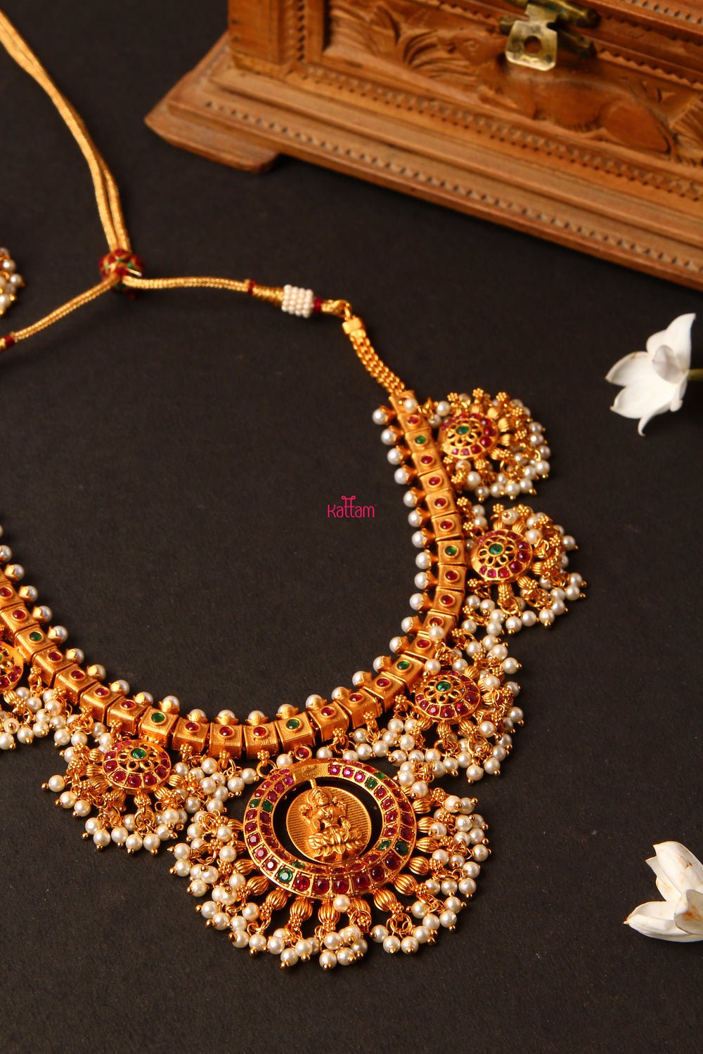 Goddess Lakshmi Guttapusalu Necklace Haram ( Sold Separately) - N814