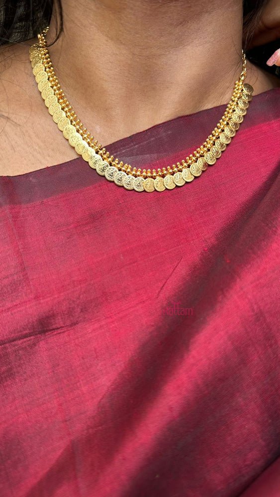 Goldtone Lakshmi Kaasu Coin Choker - N2601