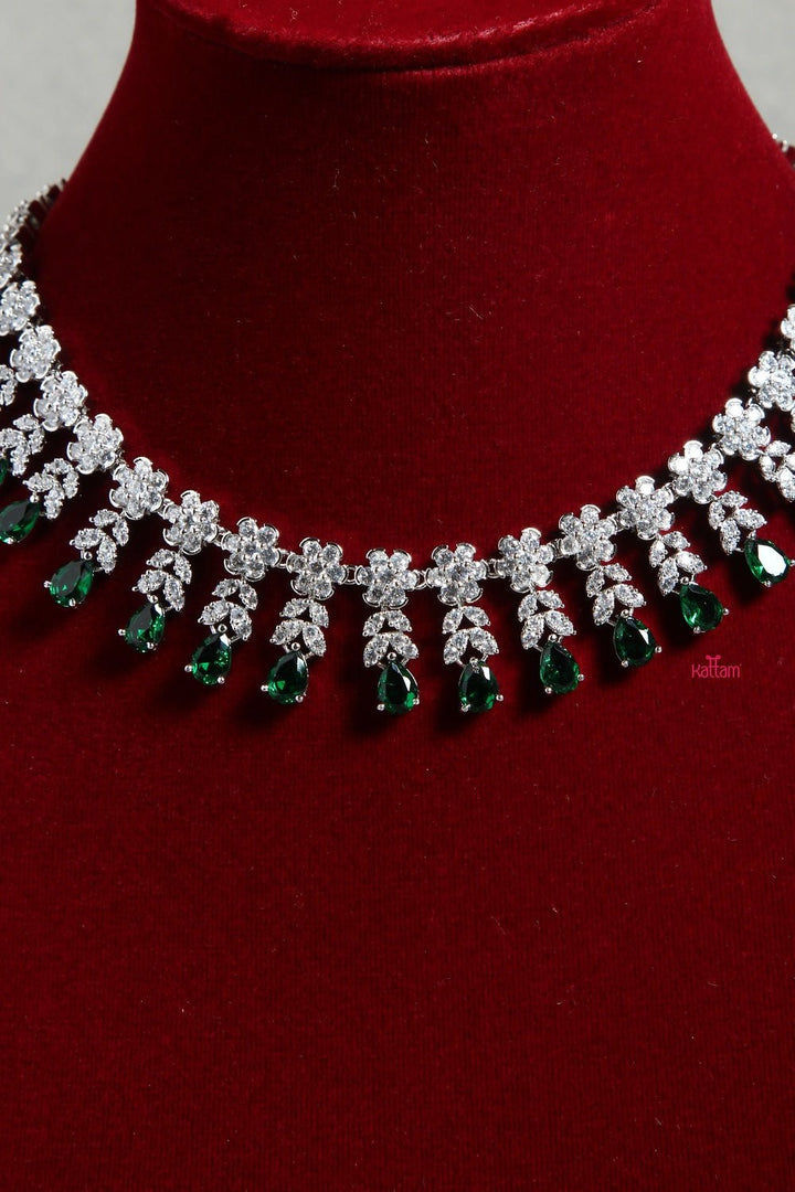 Green American Diamond Necklace - N1290