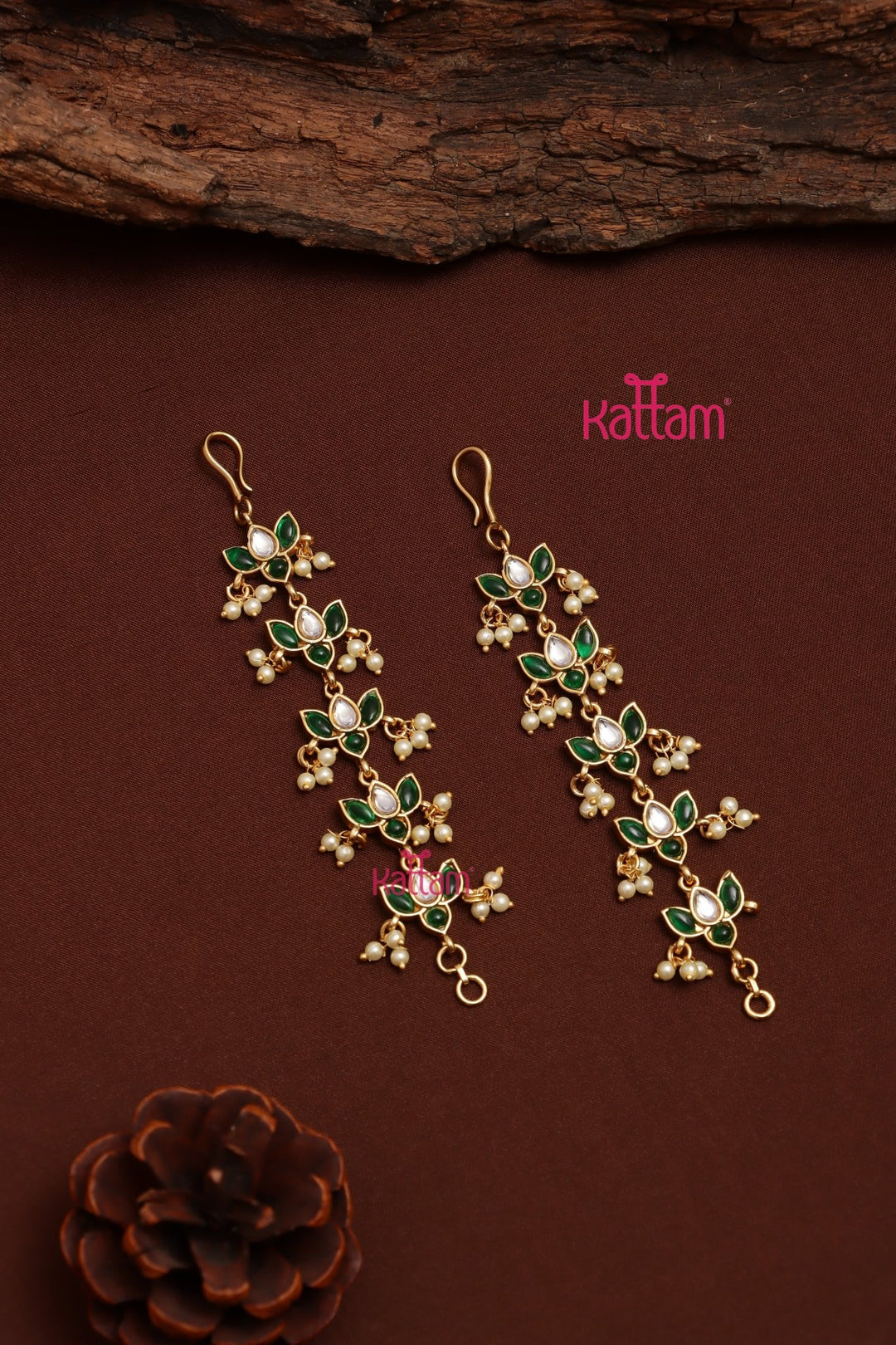 Green Lotus EarChain / Mattal - ECO65