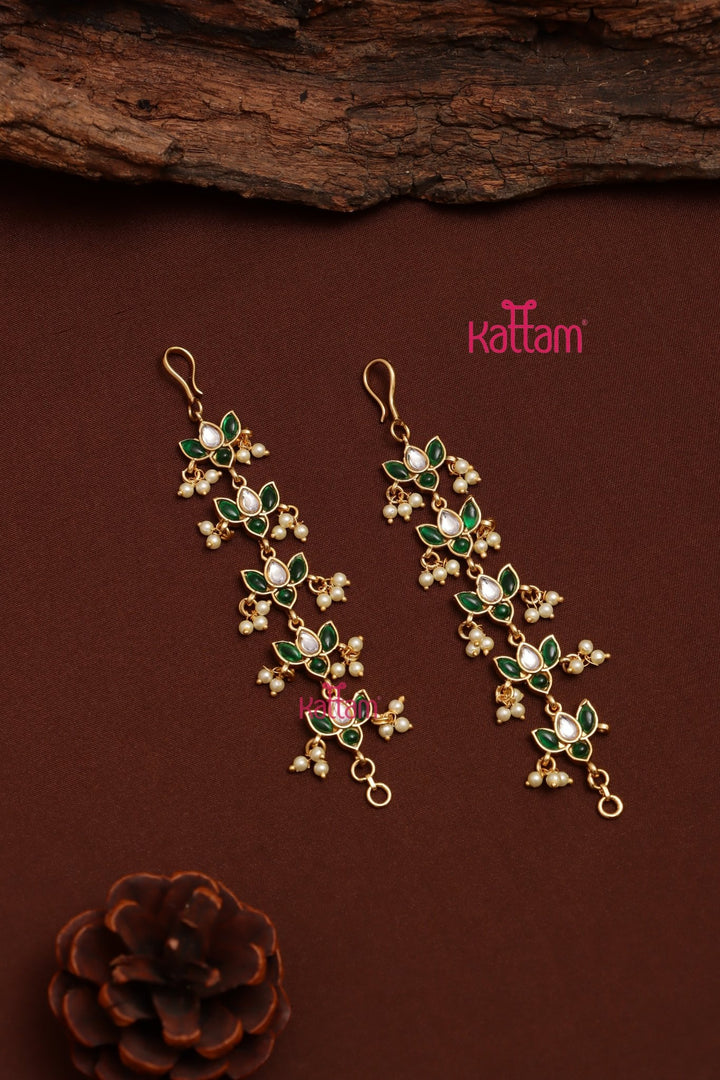 Green Lotus EarChain / Mattal - ECO65