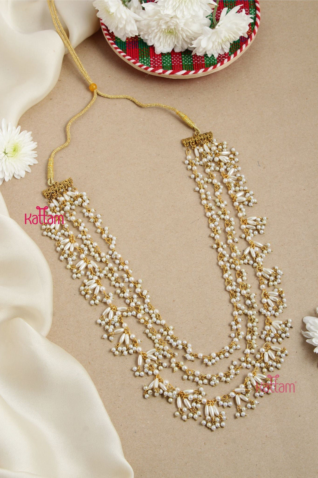 Handcrafted Designer Pearl Necklace ( No Earrings ) - N2900