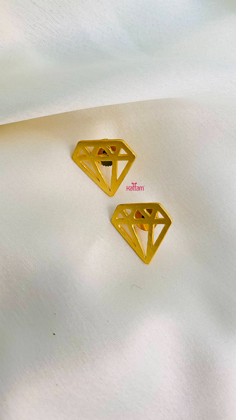 Handmade Brass Diamond Earrings - E019