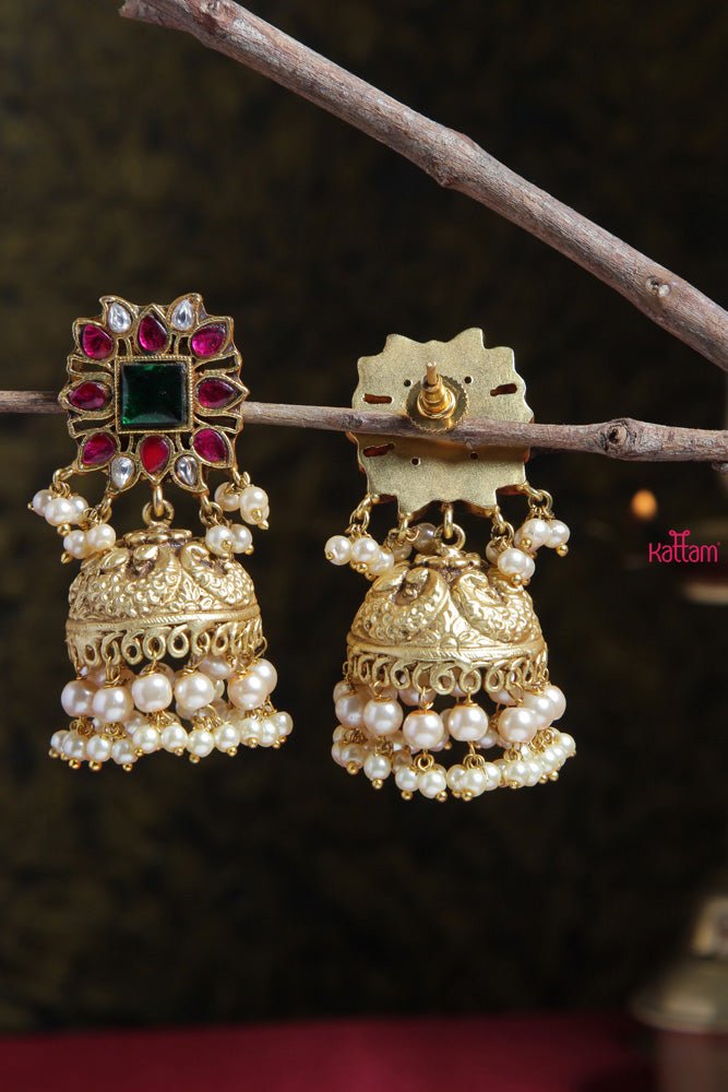 Handmade Kundan Square Jhumka - E319