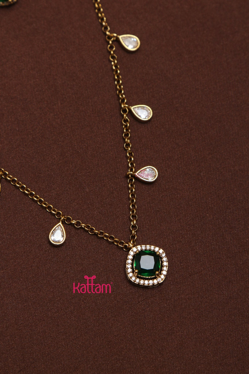 Hazel - Drop Green Charm Chain - N3530