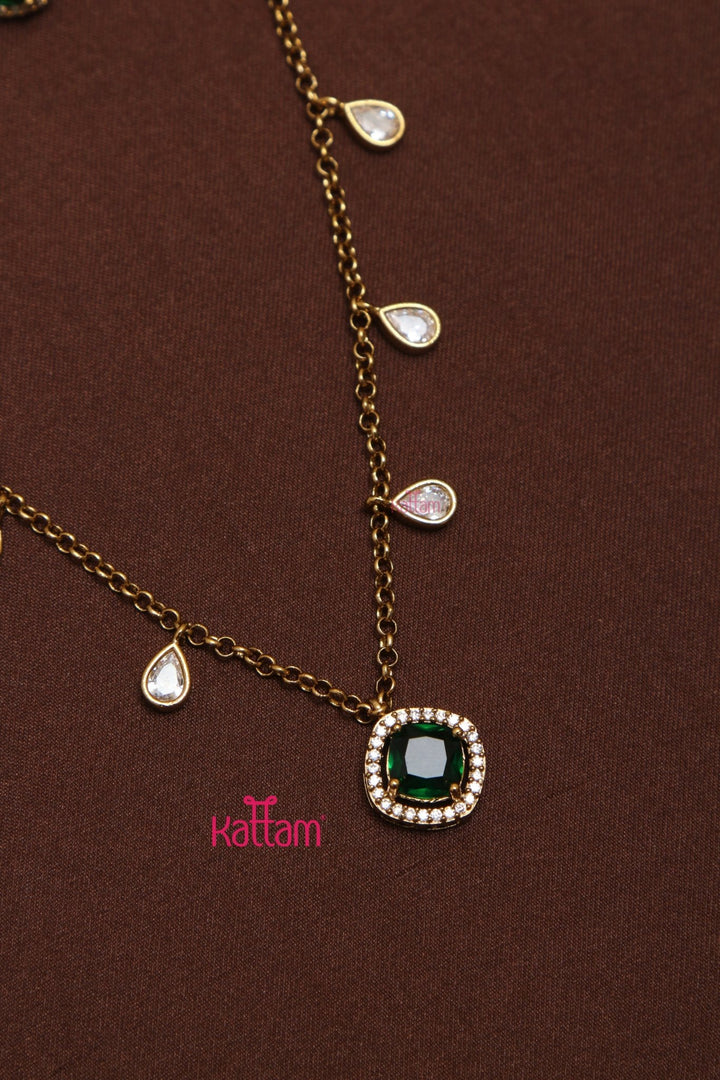 Hazel - Drop Green Charm Chain - N3530