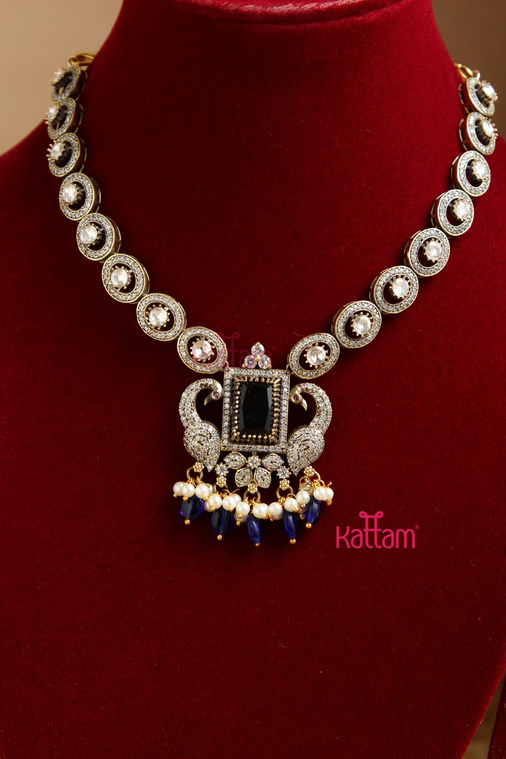 Hency - Victorian AD Blue Necklace - N6075