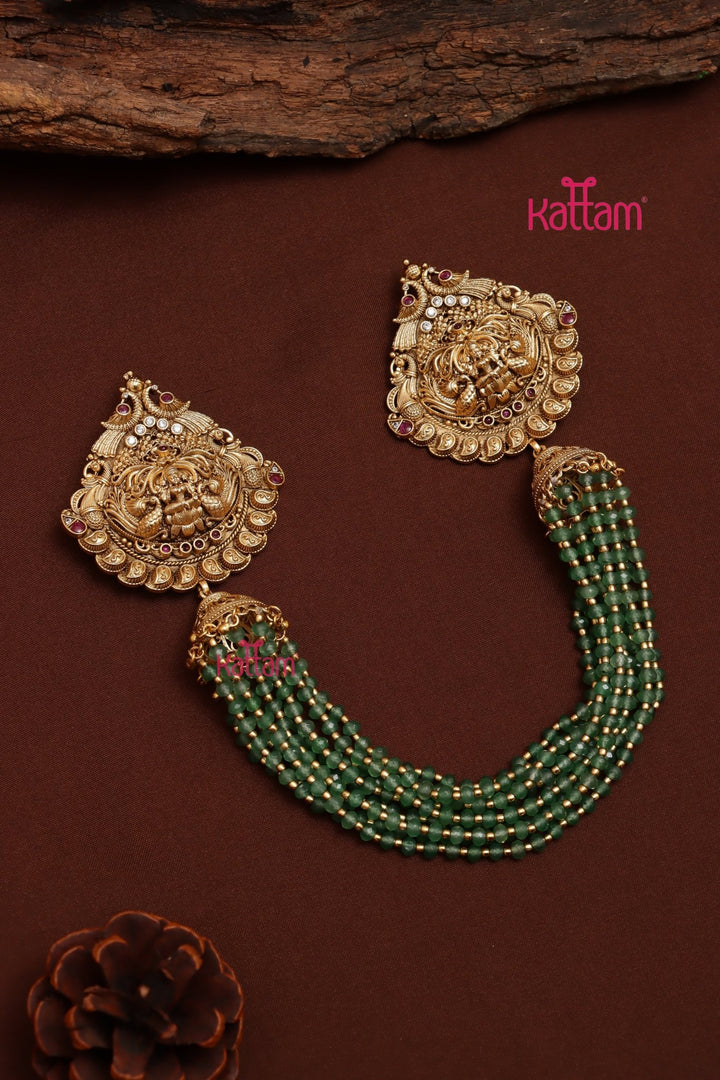 Indira - Goddess Green Crystal Bead Bun Billai - JB125