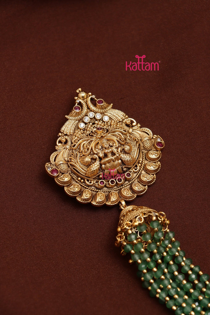 Indira - Goddess Green Crystal Bead Bun Billai - JB125