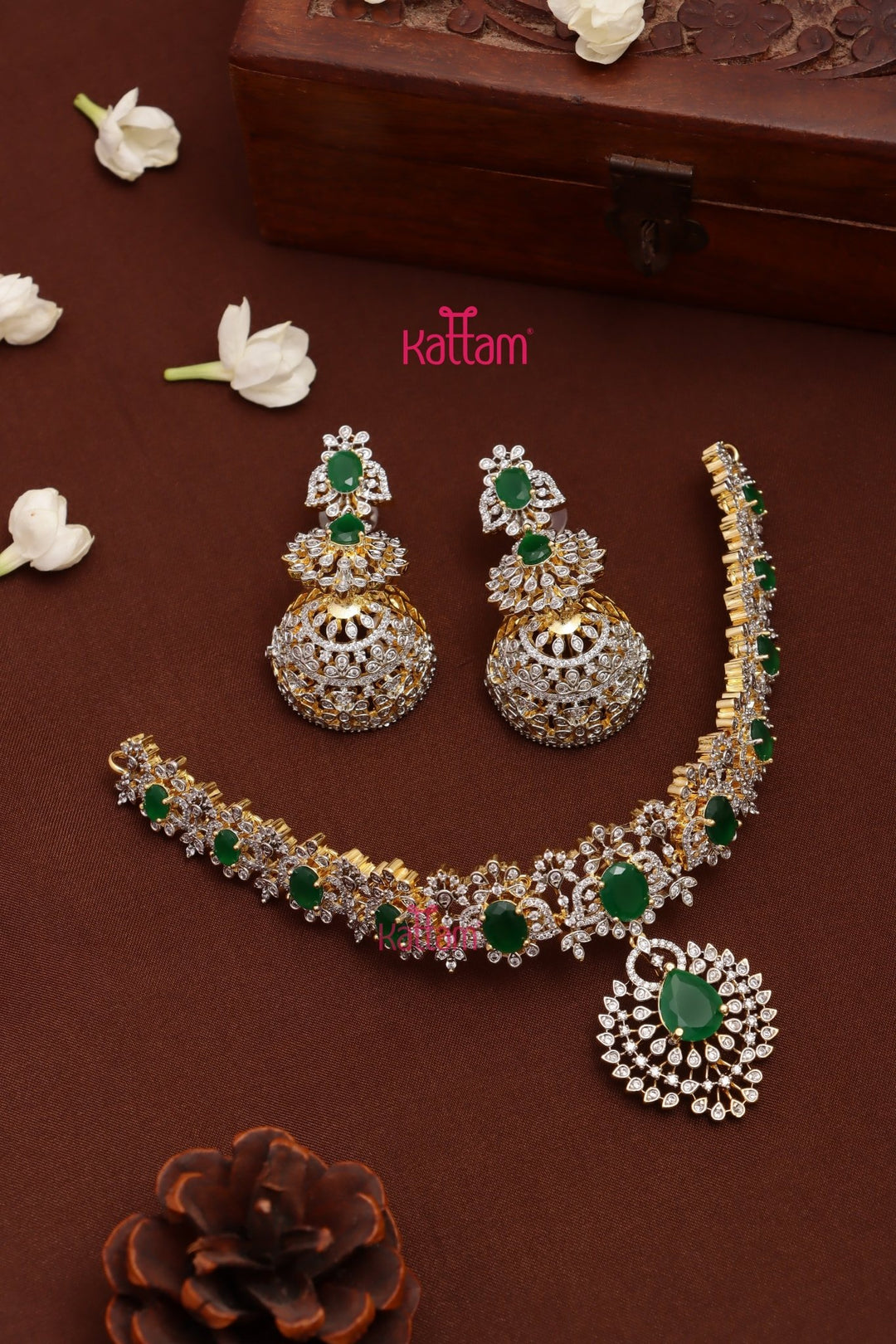 Jacquline - AD Stone Green Choker - N5312