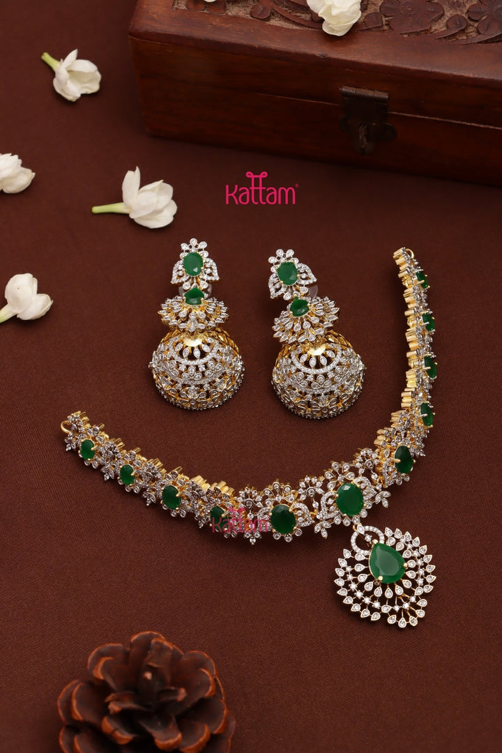 Jacquline - AD Stone Green Choker - N5312