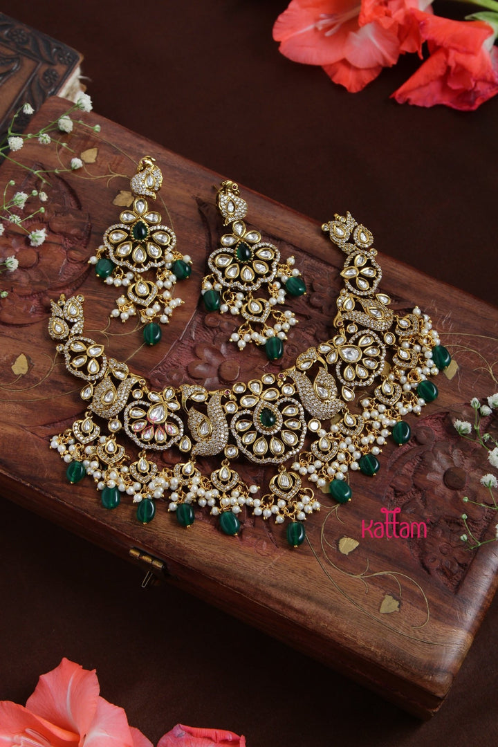Jasmine - AD Semi Bridal Green Choker - N5116