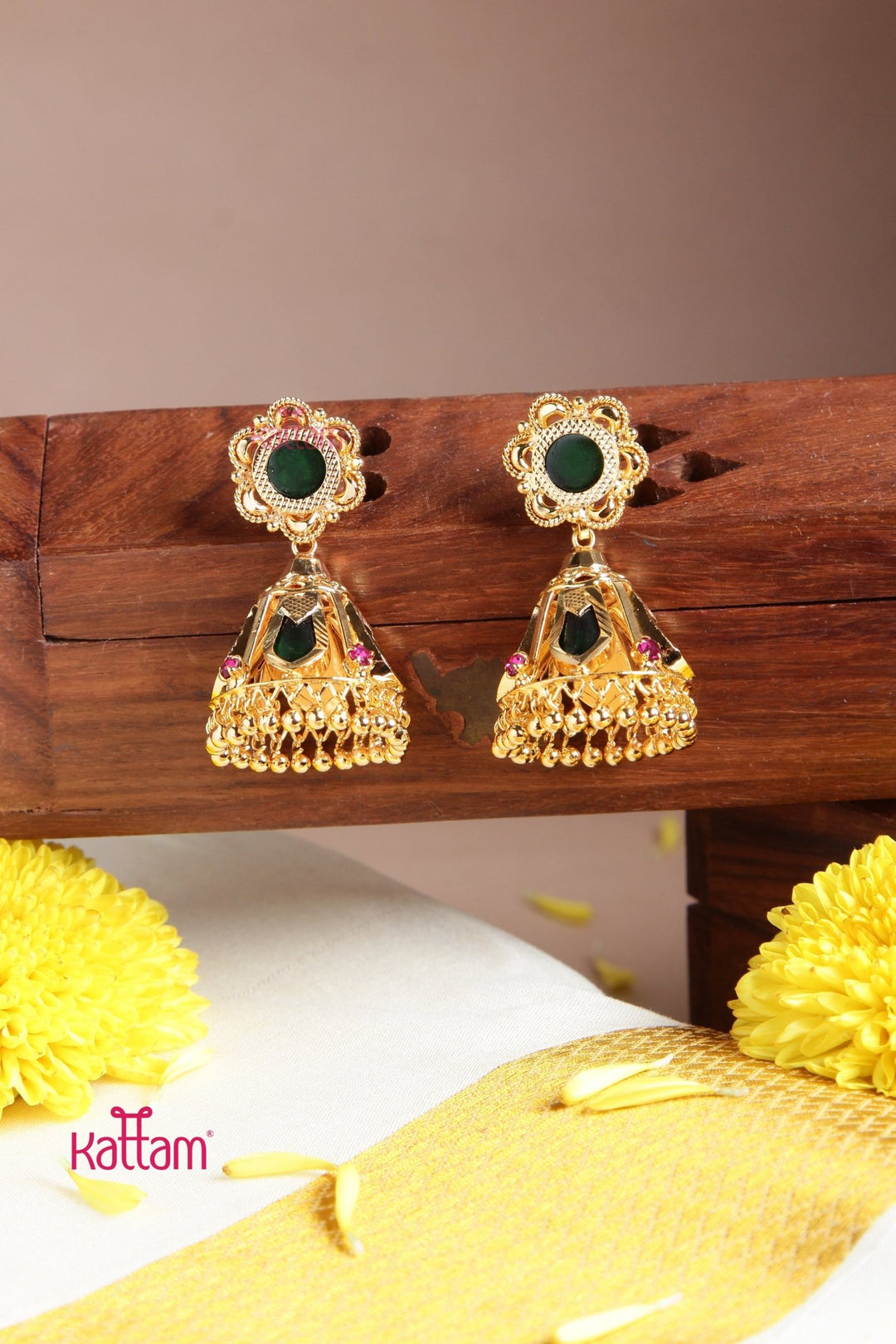 Jeevi Palakka Spike Jhumka - E966