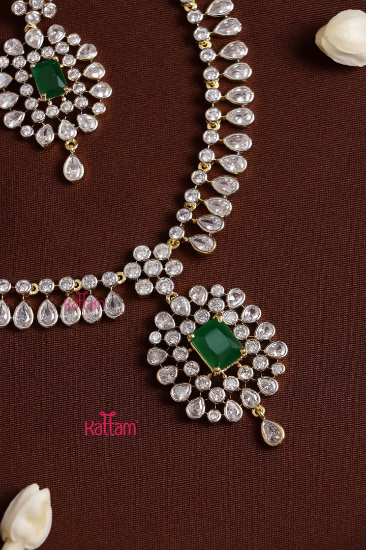 Jency - Elegant AD Green Necklace - N5306