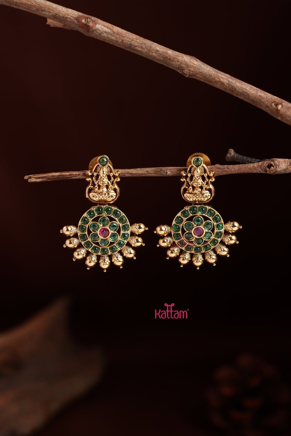Lakshmi Green Chakra Earring - E1102