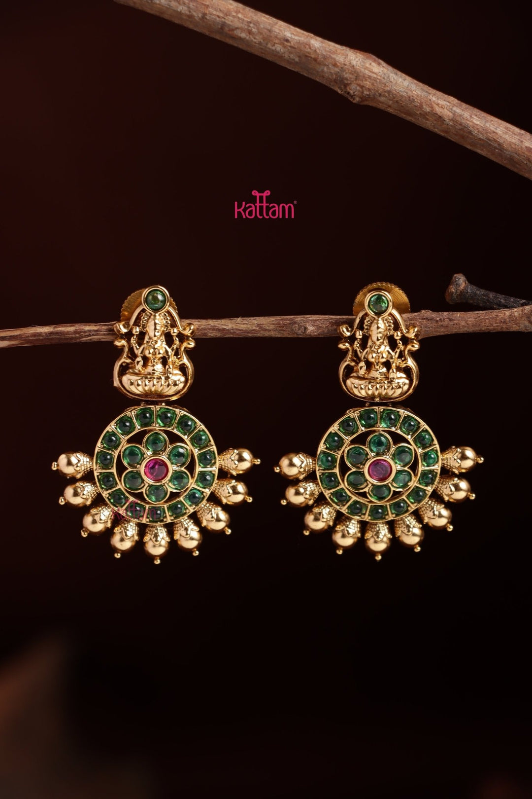 Lakshmi Green Chakra Earring - E1102