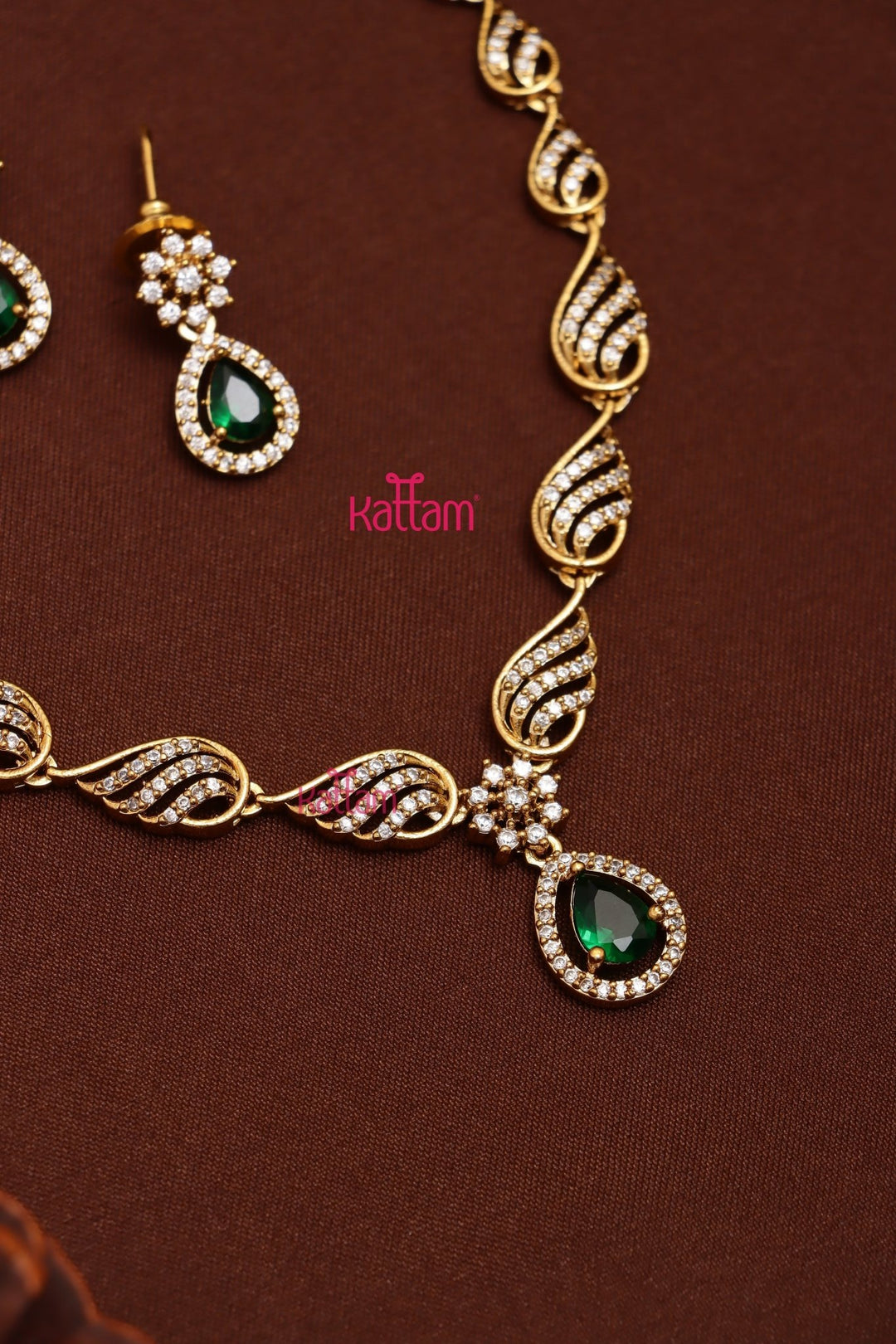 Laya - AD Stone Green Drop Choker - N5296