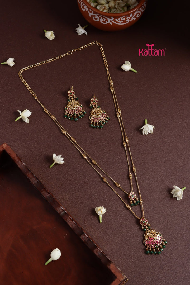 Layered Goddess Pendant Chain Set - N3802