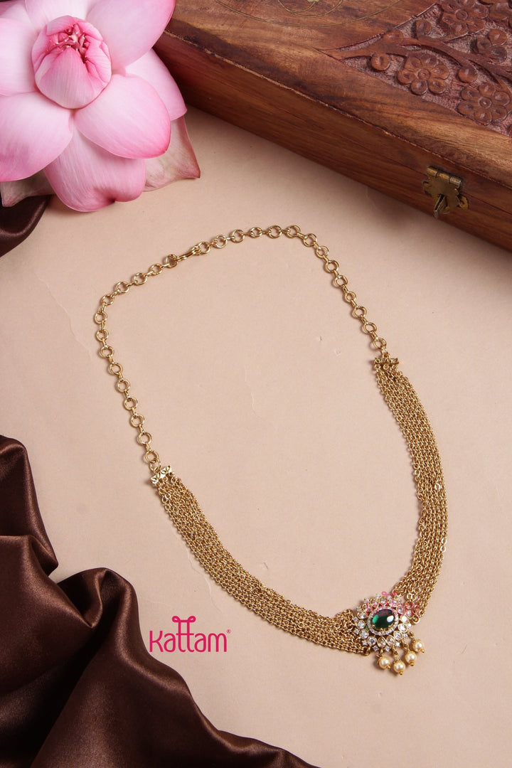 Layered Green Pendant Chain ( No Earring ) - N3181
