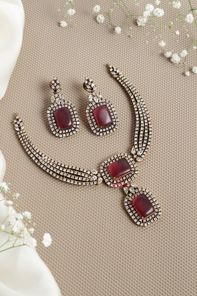 Layered Red Stone Necklace - N2624