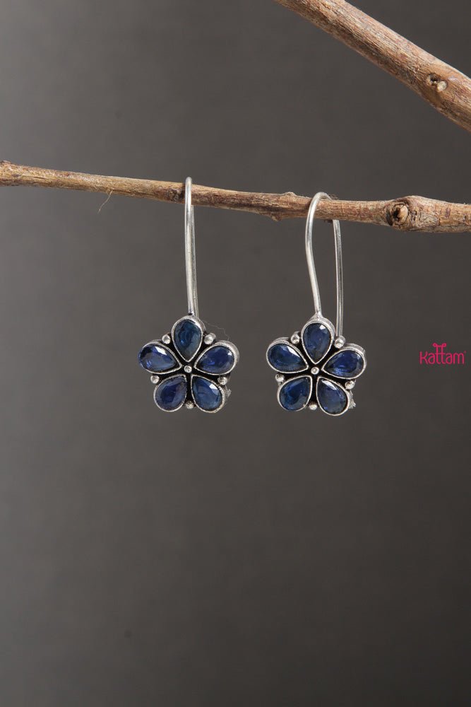 Light Blue Flower Earring - E362