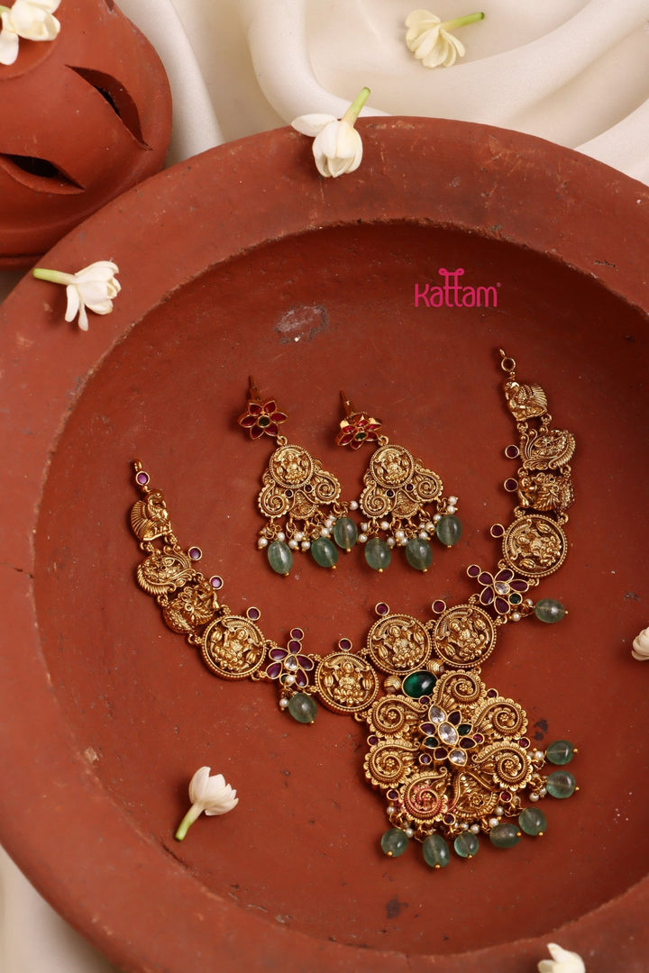 Matte Goddess Coin Necklace - N3406