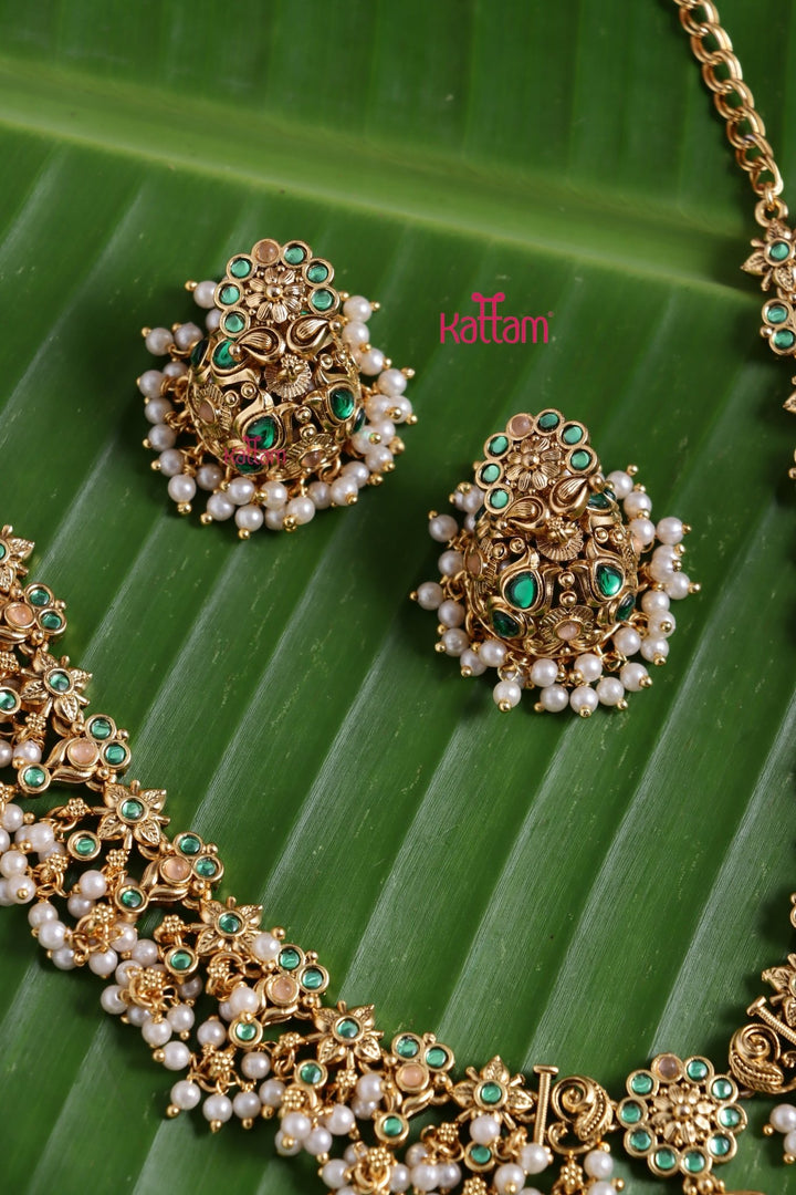 Mayil - Green Guttapusalu Choker Set - N3753