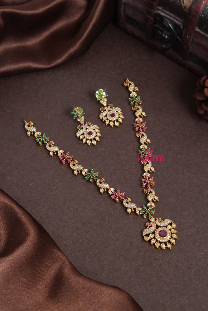 Mayil Ruby Floral Short Necklace - N2165