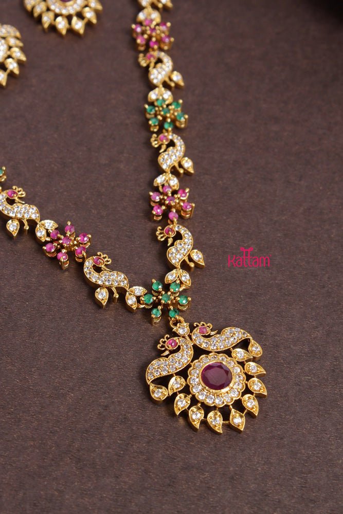 Mayil Ruby Floral Short Necklace - N2165