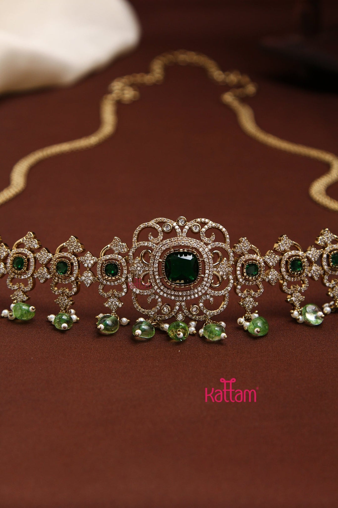 Mila - Victorian Motif Green HipChain - HB188