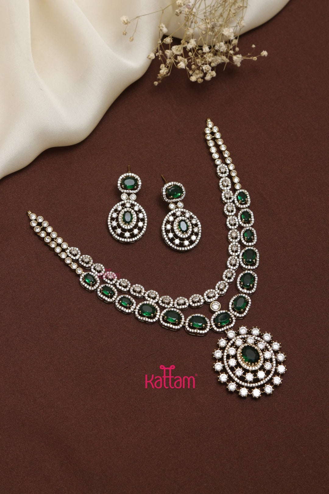 Monolisa - AD Layered Green Necklace - N5240