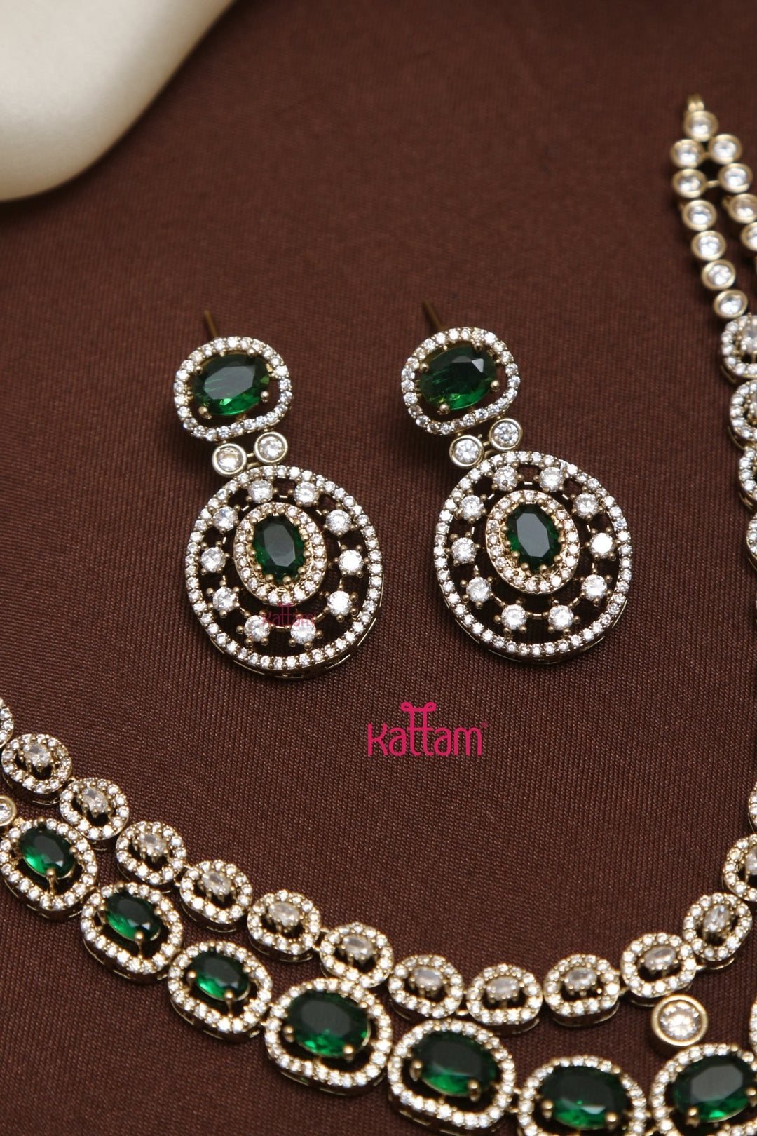 Monolisa - AD Layered Green Necklace - N5240