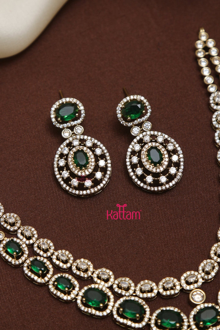 Monolisa - AD Layered Green Necklace - N5240