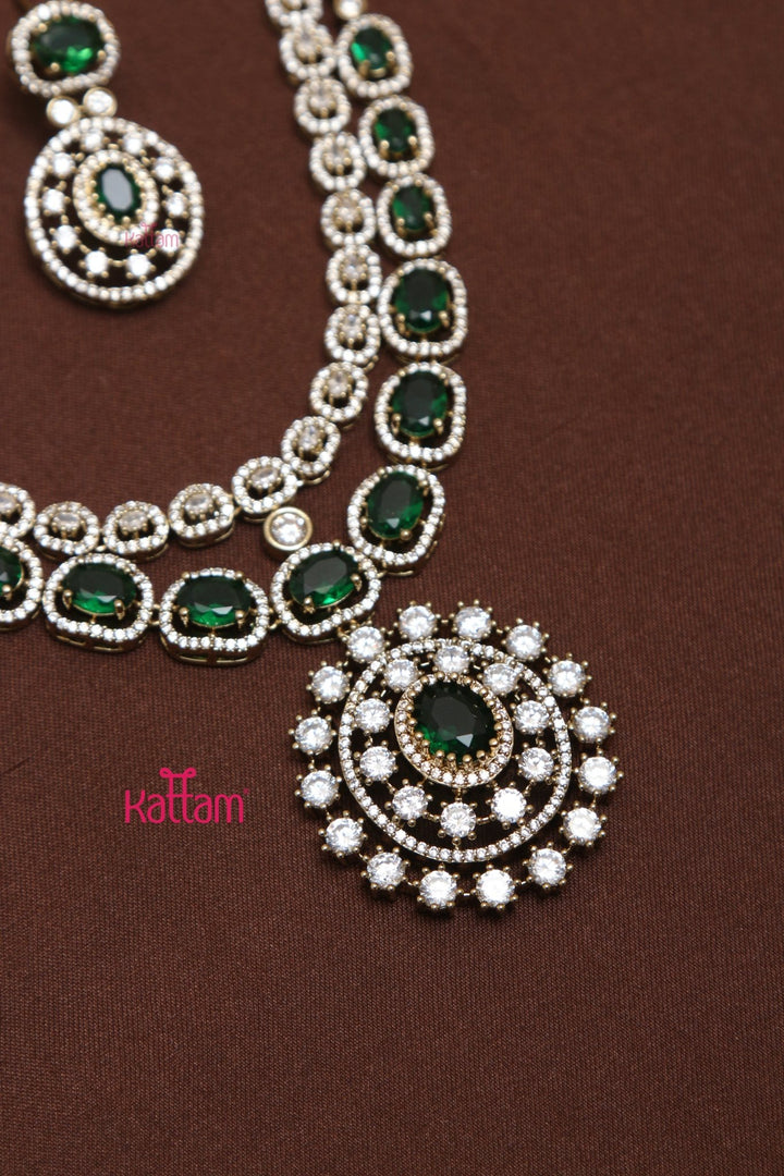 Monolisa - AD Layered Green Necklace - N5240