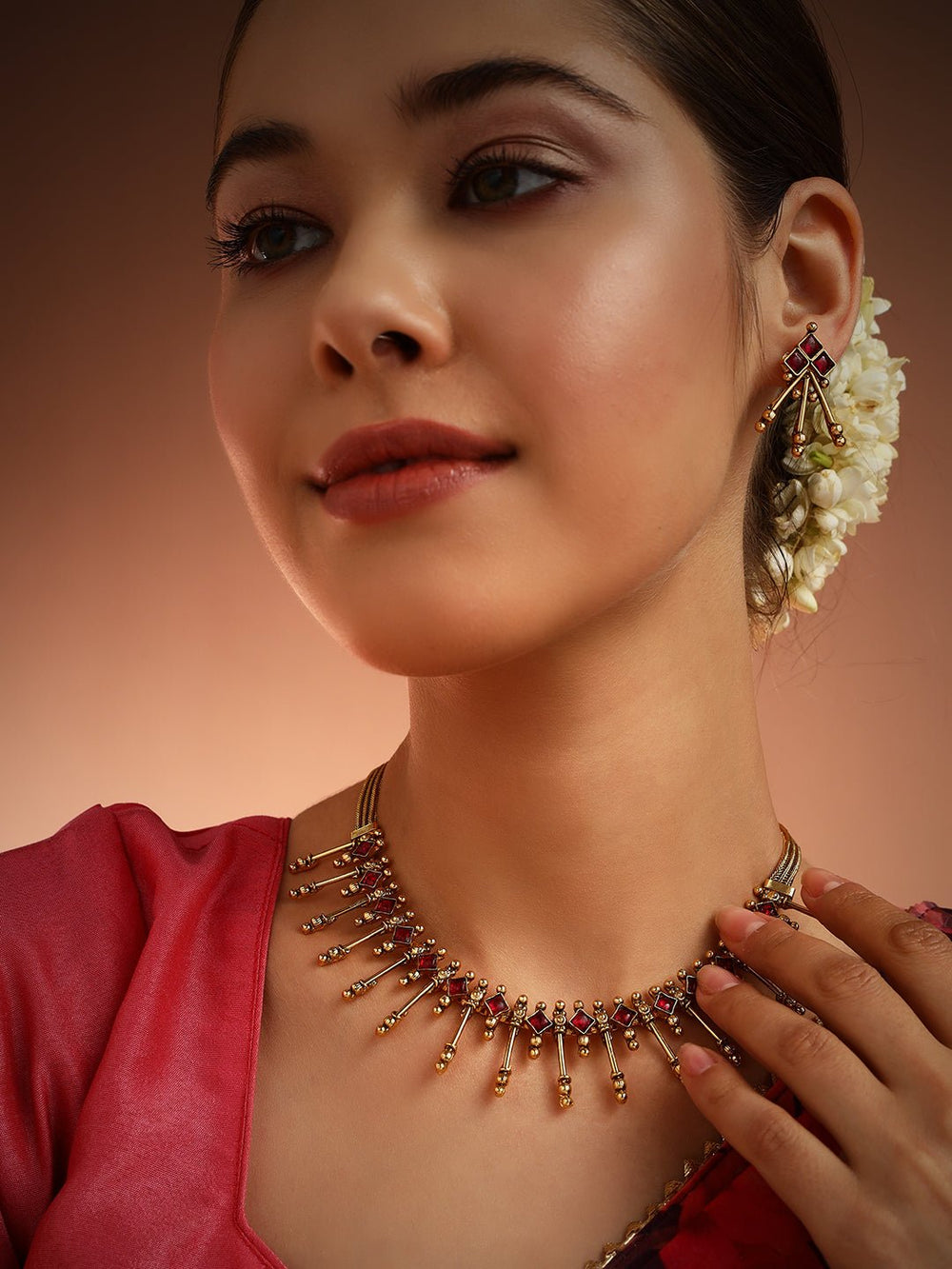 Mythri - Goltone Spike Necklace - N1806