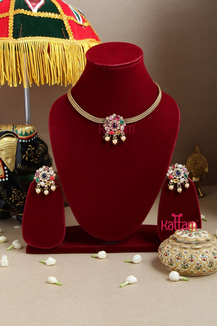 Navaratha Pendant Choker - Design 3 - N3039