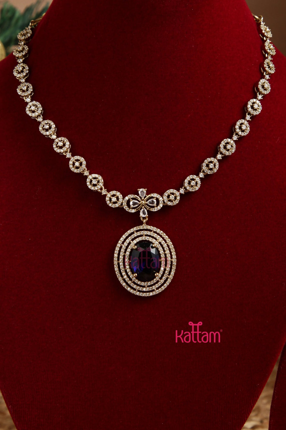 Nira - Victorian Blue Short Necklace - N6094