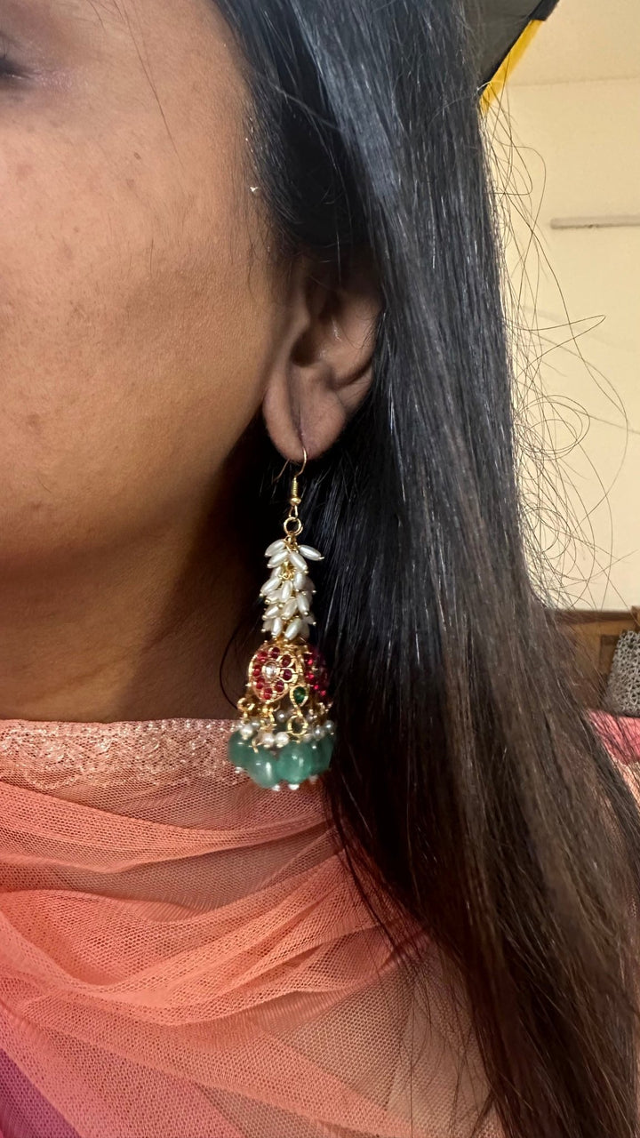 Nisha - Pearl Hook Jhumka Design 1 - E922