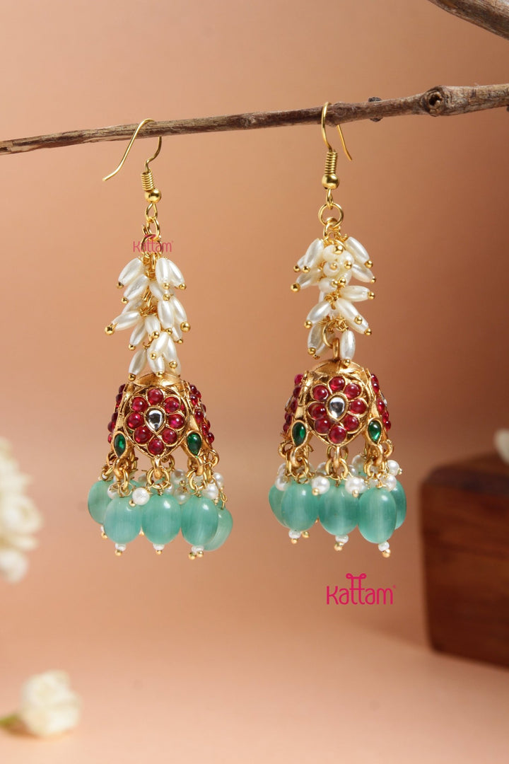 Nisha - Pearl Hook Jhumka Design 1 - E922