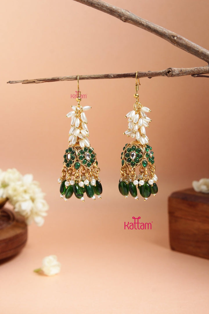 Nisha - Pearl Hook Jhumka Design 2 - E923