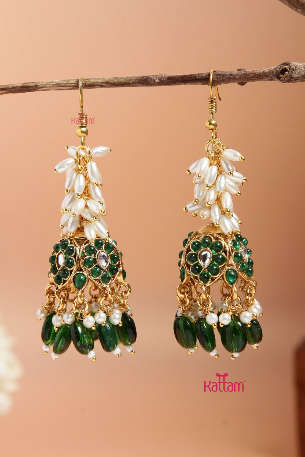 Nisha - Pearl Hook Jhumka Design 2 - E923