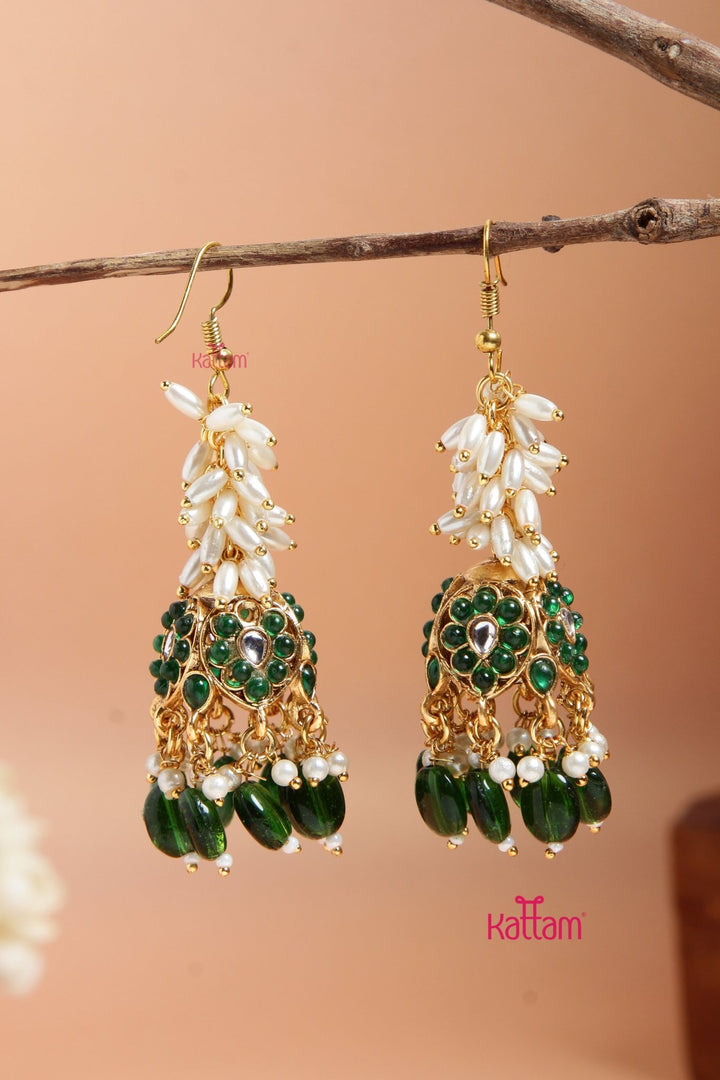Nisha - Pearl Hook Jhumka Design 2 - E923