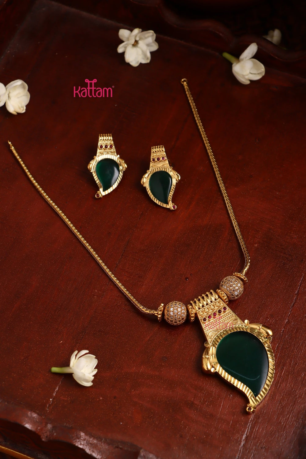 Palakka Manga Necklace - Green - N3401