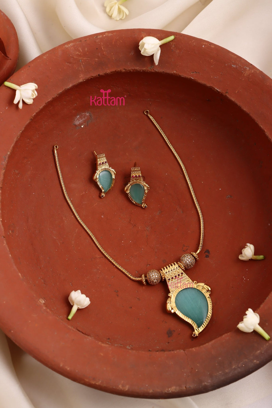 Palakka Manga Necklace - Light Blue - N3404