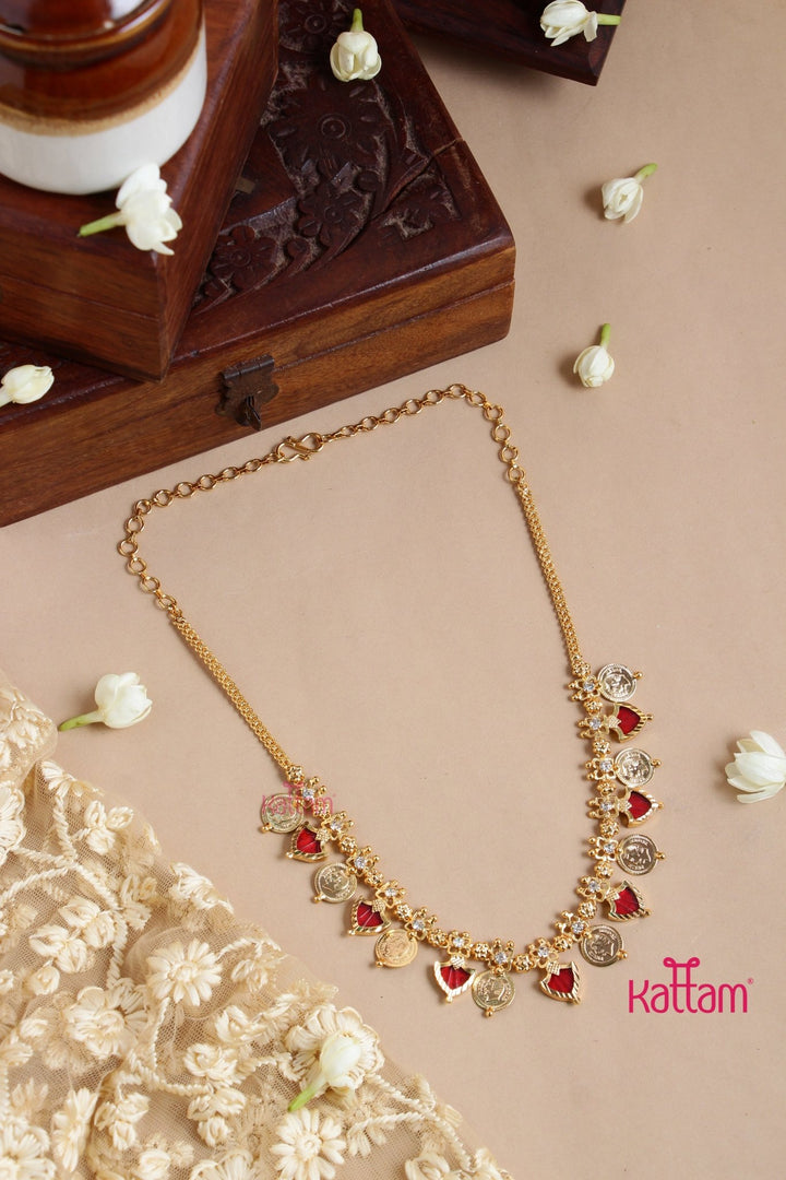 Palakka Ruby Coin Choker ( No Earrings ) - N3279