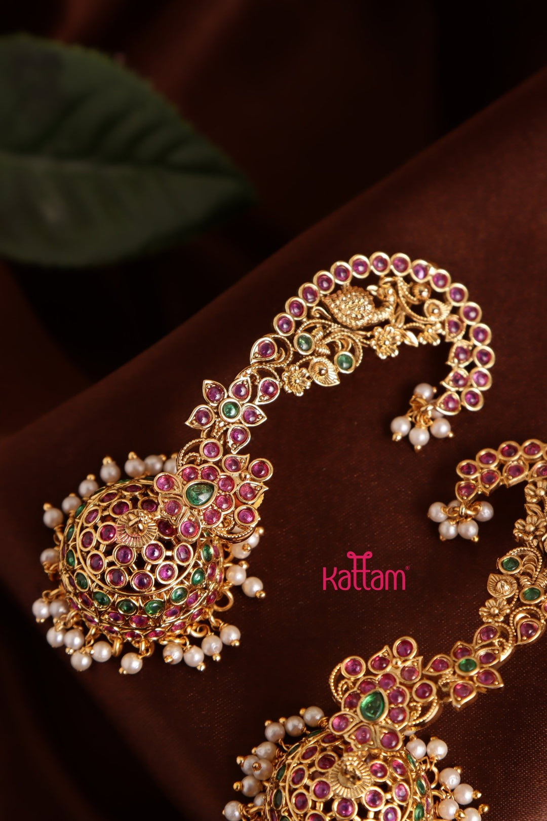 Peacock Floral Earcuff Jhumka - E1043