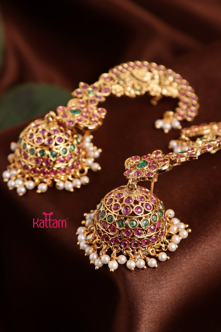 Peacock Floral Earcuff Jhumka - E1043