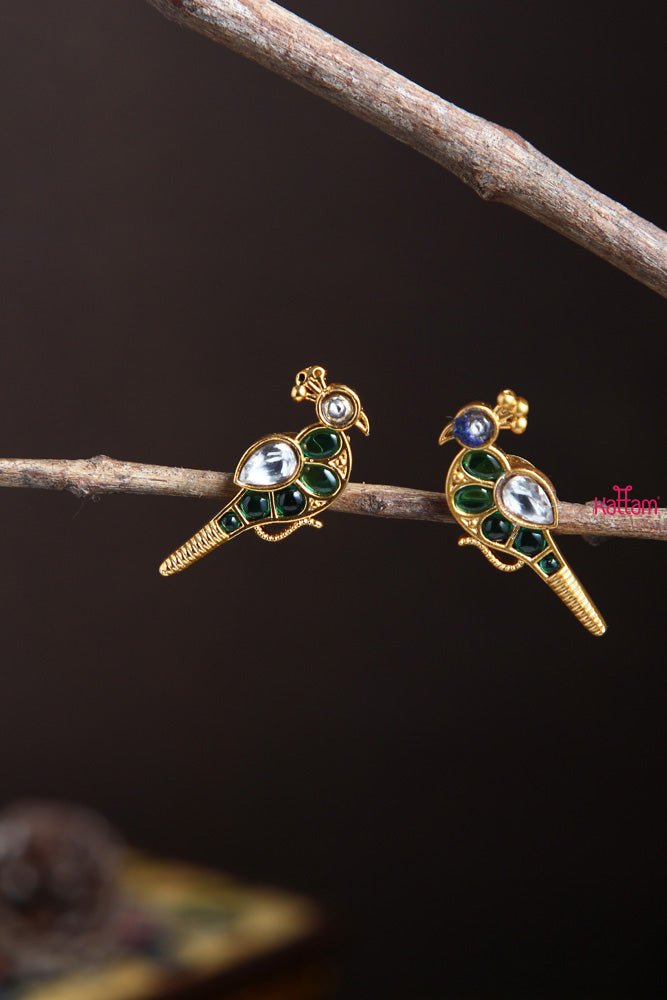 Peacock Green Earrings - E309