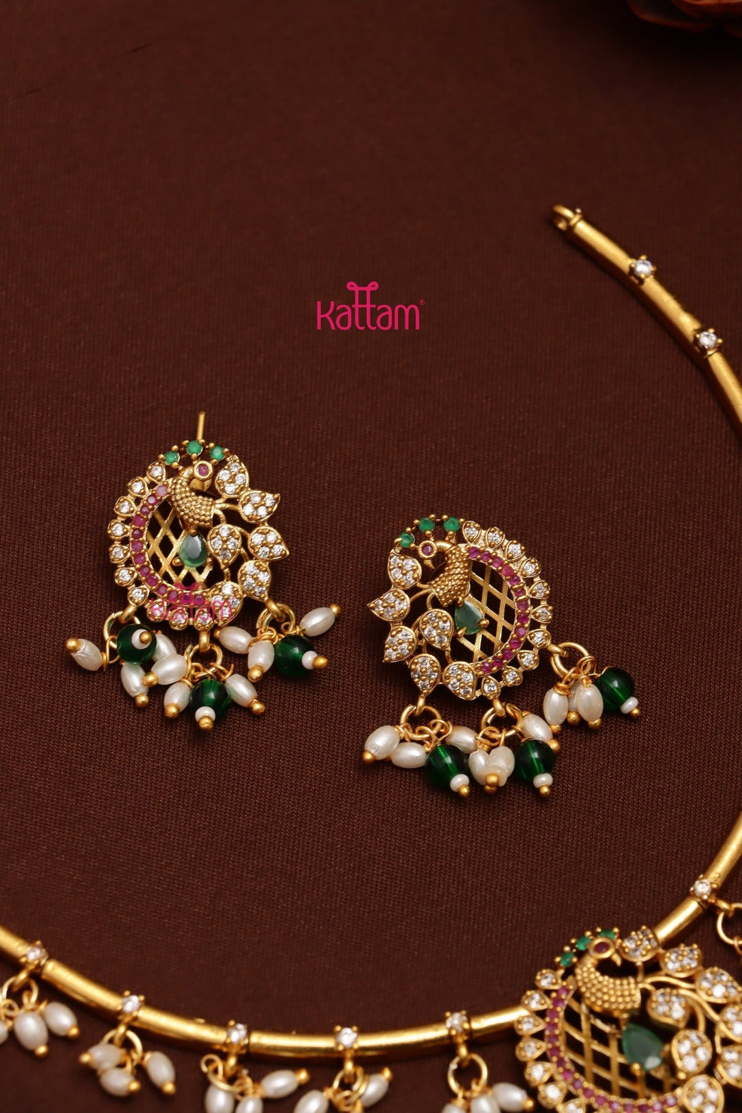 Peacock Pearl Hasli Choker - N3707