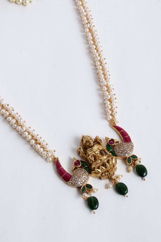 Pearl Cluster Lakshmi Dollar Chain - N2411